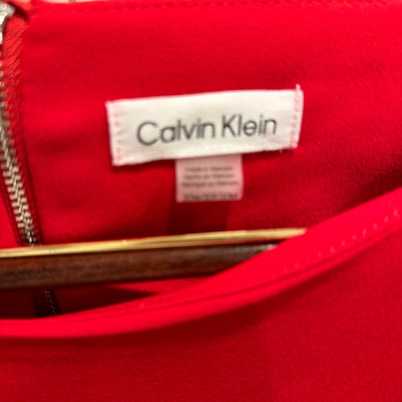 Calvin Klein Woman’s 20 W Red Dress with Embellished Bell Sleeves - Picture 4 of 6